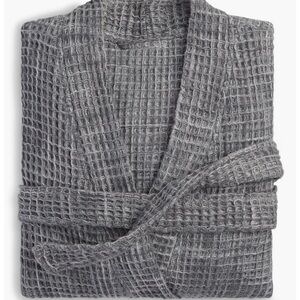 Unisex Parachute Brand Grey Turkish Cotton Waffle Knit Robe.